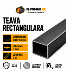 Teava rectangulara 100 x 80 x 6 mm, 6 metri
